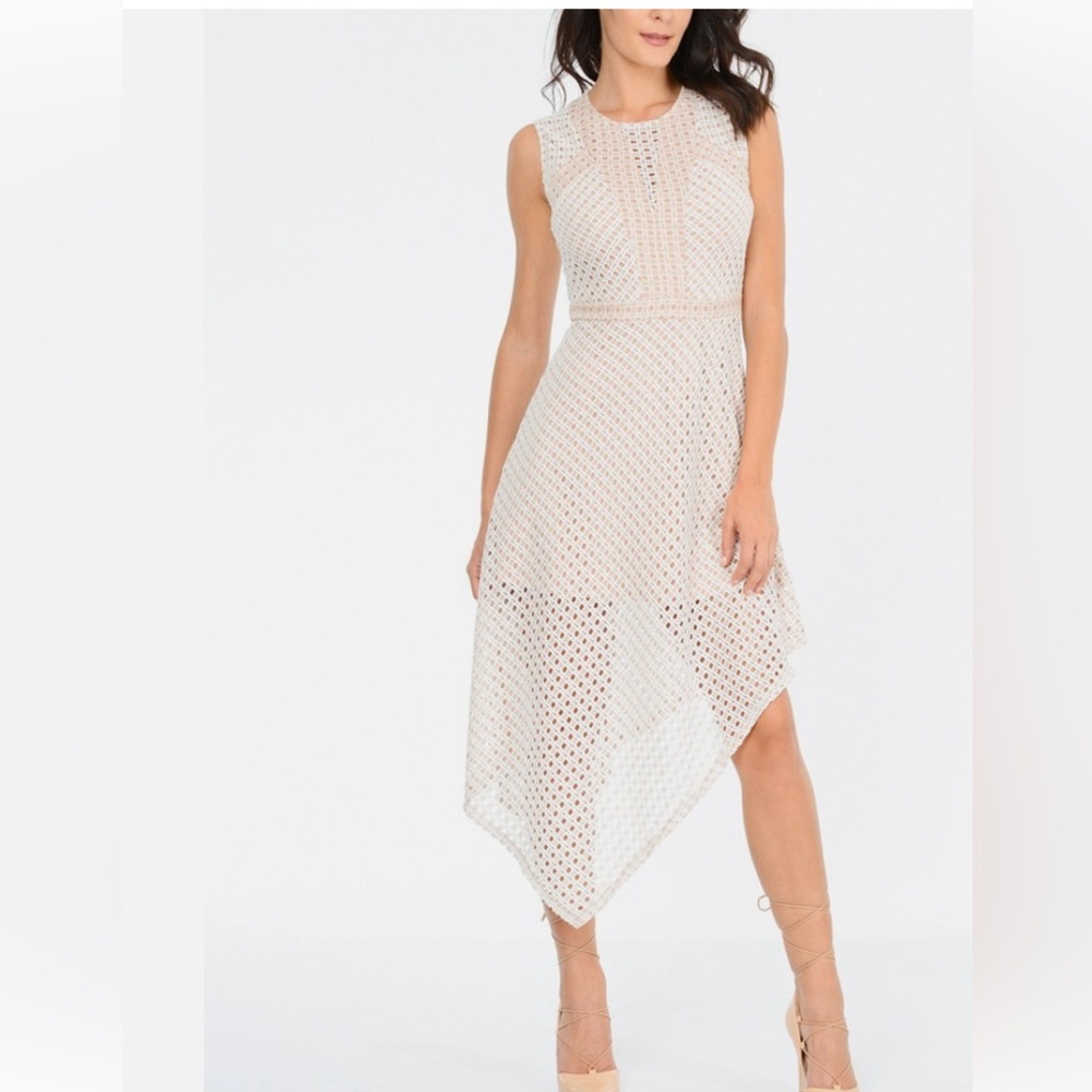 BCBG MAX AZRIA TRACIE ASYMMETRICAL LACE DRESS XXS